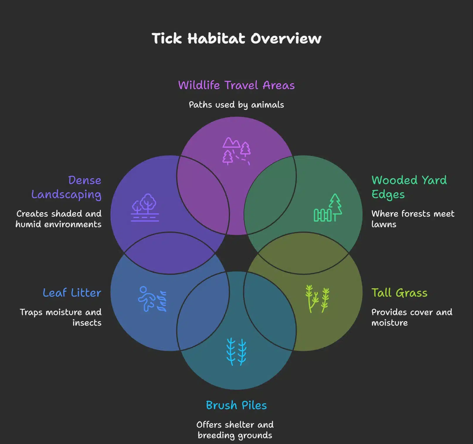 Where Ticks Are Common Around Homes visual selection